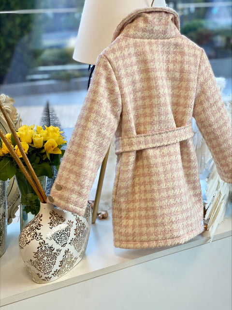 Rosé Elegance Зимно палто от букле в розово