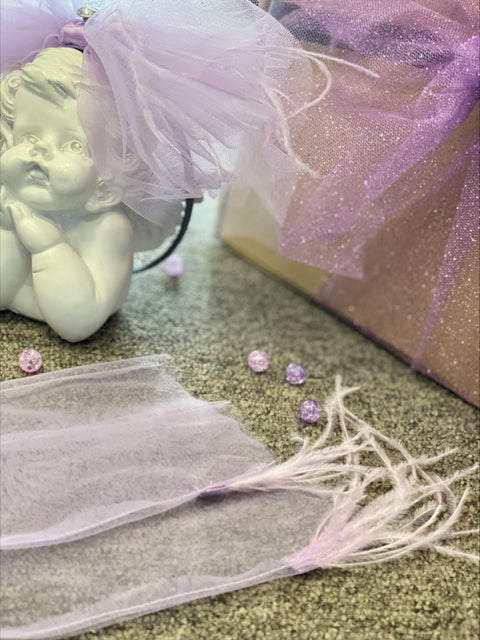 Lilac Dream Чорапи лилав тюл с пера