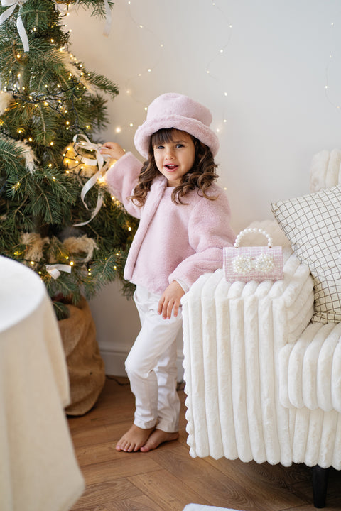 Roselle Short Coat Късо палто еко кожа в пепел от рози