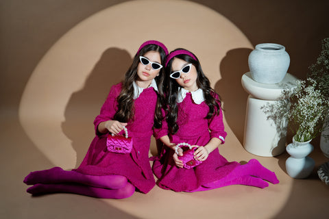 Fuchsia Muse Детска рокля плетиво циклама