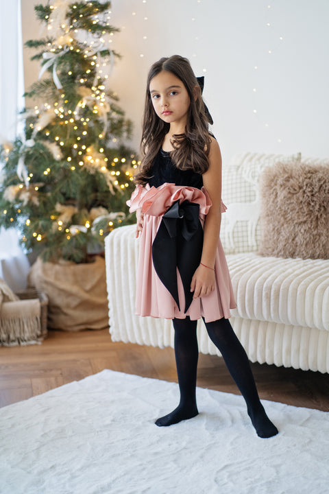 Rosé Noire Рокля черно кадифе и сатен