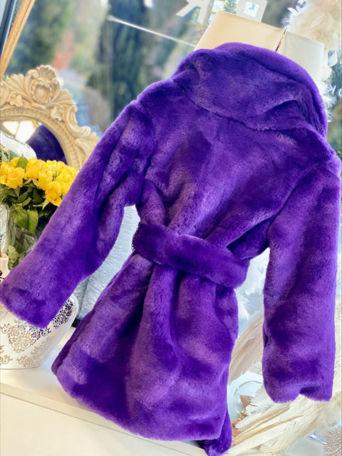 Violet Majesty Лилаво палто еко кожа