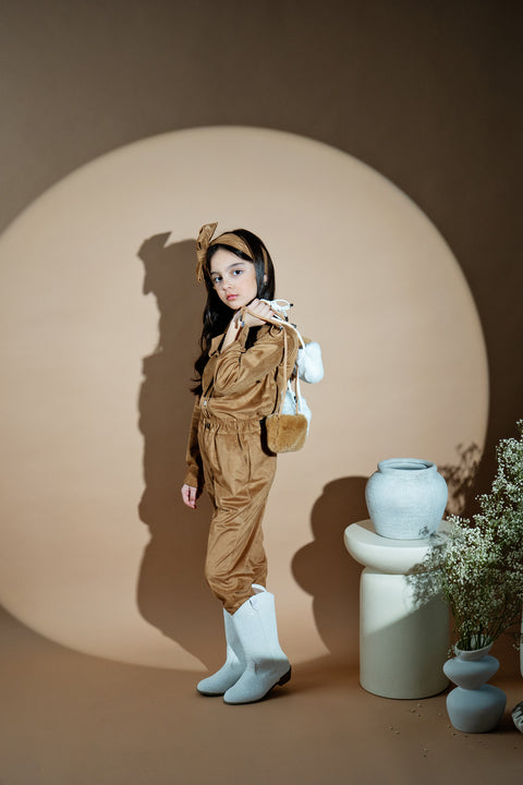 Лента за глава Desert Fringe Кафяв велур