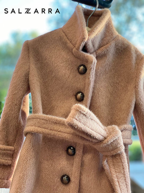 Cocoa Belle Coat Кафяво палто от вълна