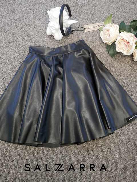 Midnight Rebel Skirt Детска пола от черна кожа