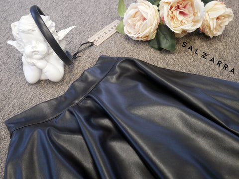 Midnight Rebel Skirt Детска пола от черна кожа