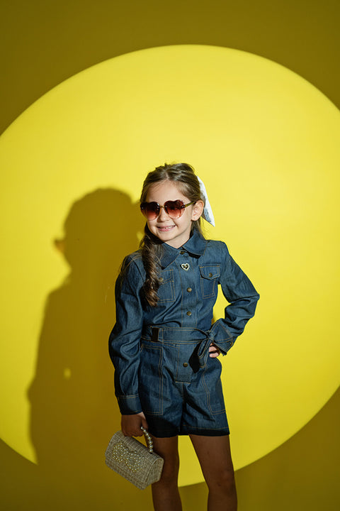 Denim Charm Jumpsuit Детски гащеризон деним