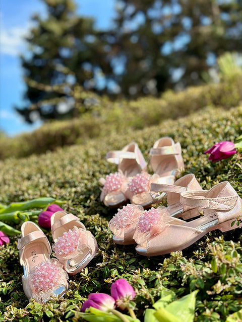 Belle Sparkle Shoes Детски обувки с брокат и перлена декорация