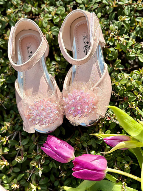 Belle Sparkle Shoes Детски обувки с брокат и перлена декорация