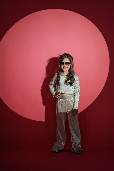 Silver Pleated Trousers Панталон от солей в сребристо