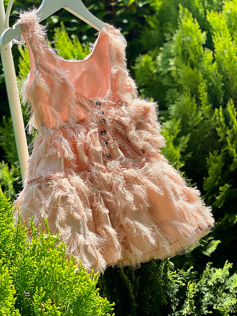 Peach Mirage Dress Детска рокля в цвят праскова