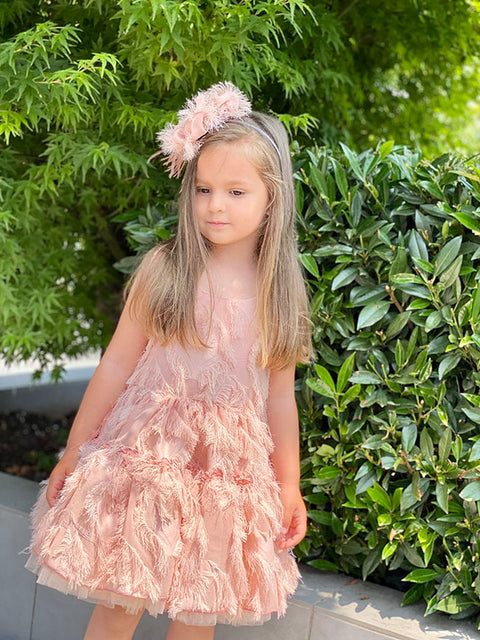 Peach Mirage Dress Детска рокля в цвят праскова