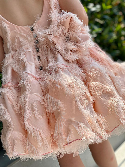 Peach Mirage Dress Детска рокля в цвят праскова