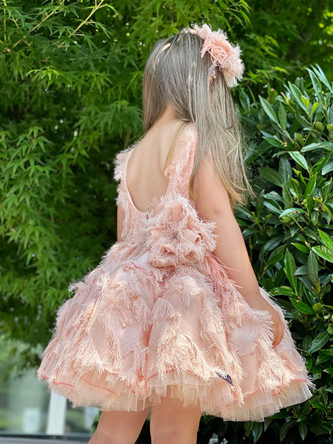 Peach Mirage Dress Детска рокля в цвят праскова