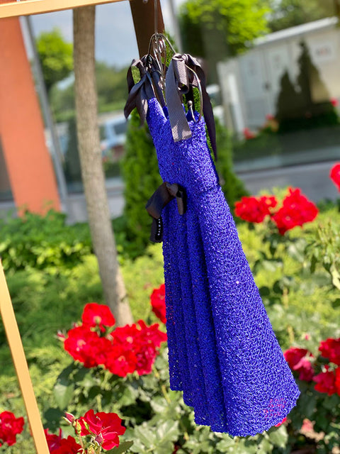 Royal Knit Рокля от луксозно плетиво в синьо