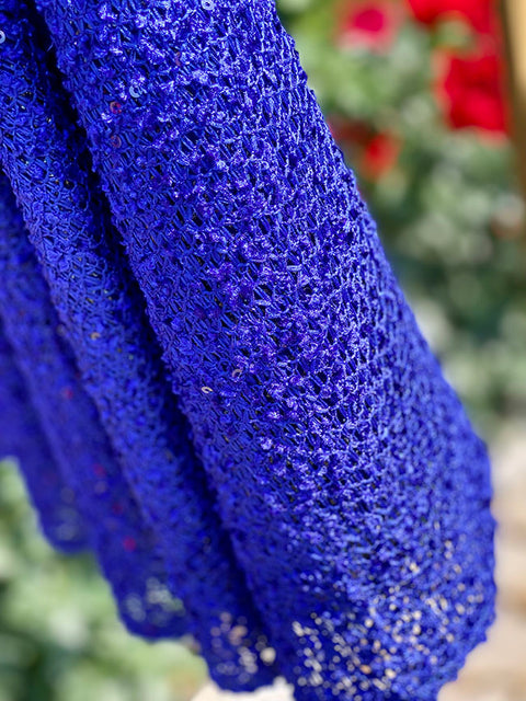 Royal Knit Рокля от луксозно плетиво в синьо