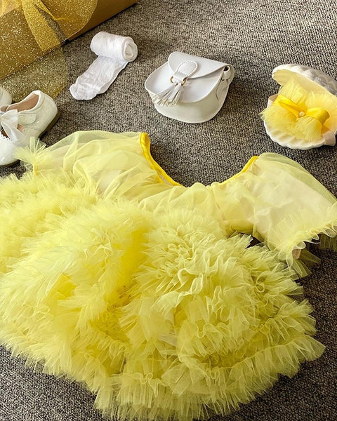 Sunny Belle Dress Детска рокля жълт тюл