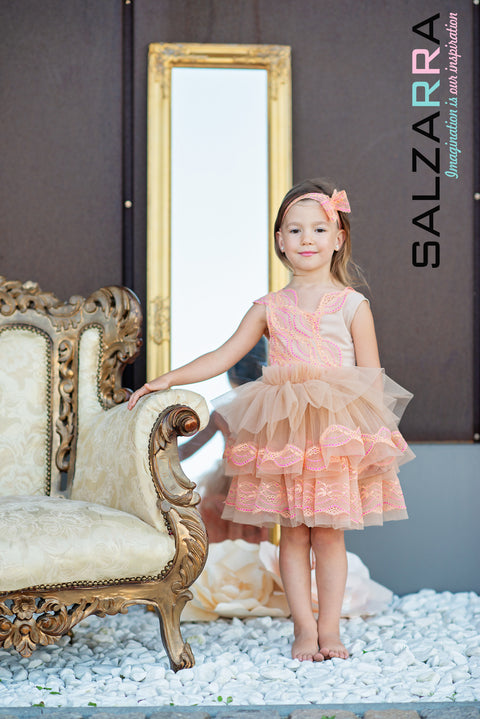 Fleur Amélie Dress Children's dress with a spectacular ribbon