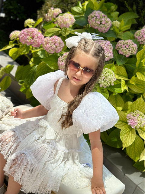 White Elegance Children's dress with soleil and lace
