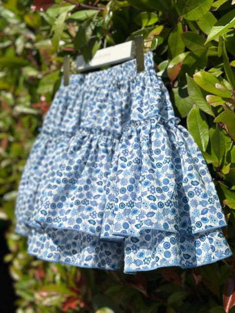 Blue Petals Skirt Детска разкроена пола