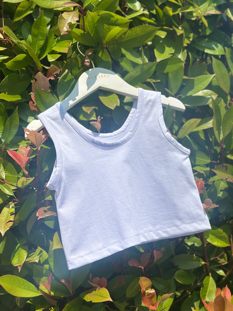 Pure Comfort Crop Top Бял памучен топ за момиче