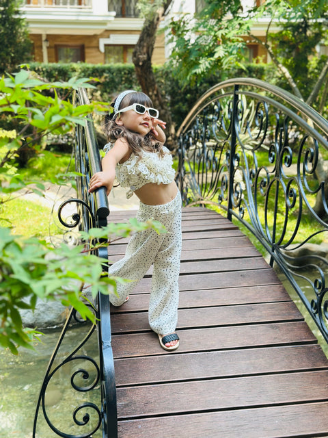 Polka Ruffle Charm Top Top with dots and romantic ruffles