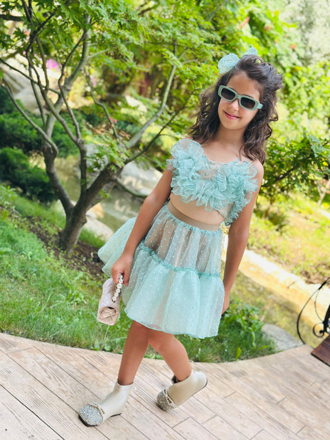 Fairy Dew Skirt Children's skirt green organza