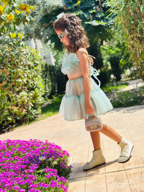 Fairy Dew Skirt Children's skirt green organza