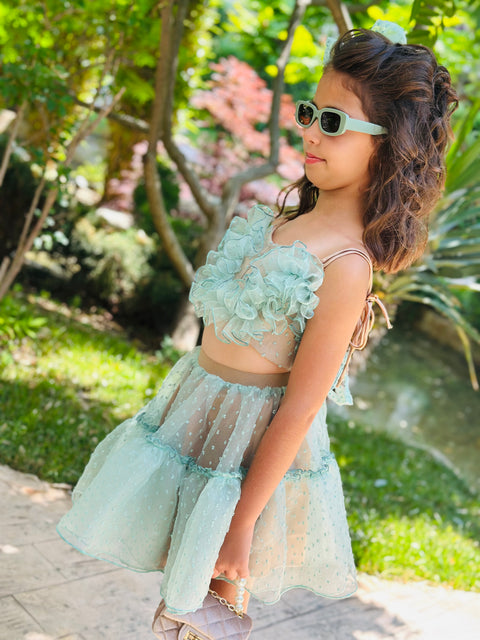 Fairy Dew Skirt Children's skirt green organza