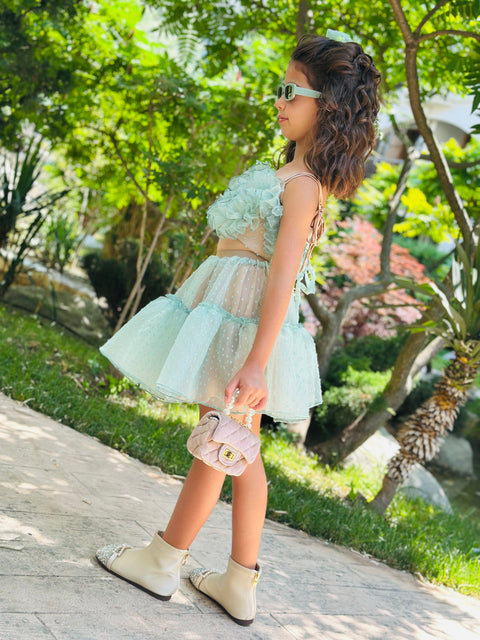 Fairy Dew Skirt Children's skirt green organza
