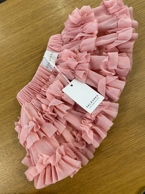 Rosé Flare Skirt Детска розова пола от мрежа