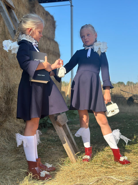 Royal Navy Elegance Navy blue dress with white collar