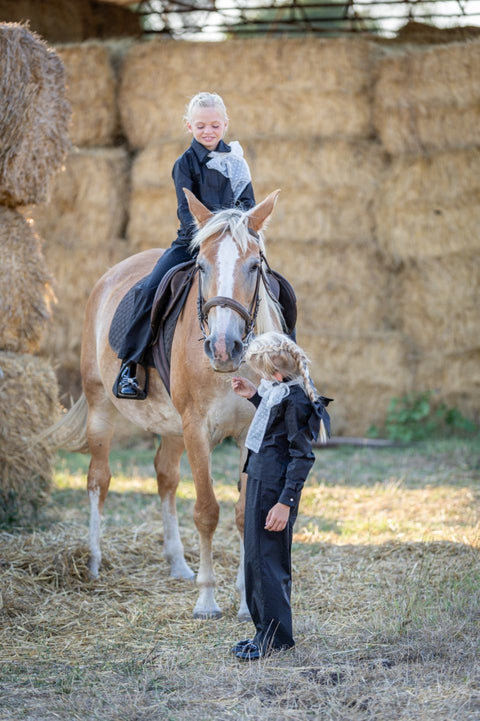 TWINKLE DOTS Черен панталон от памук с бляскави камъчета