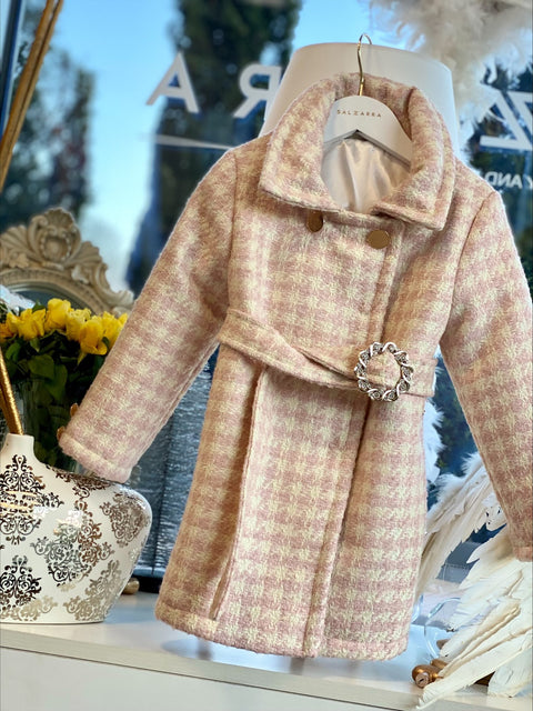 Rosé Elegance Зимно палто от букле в розово