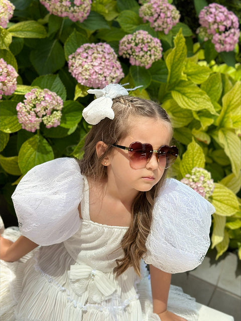White Elegance Children's dress with soleil and lace