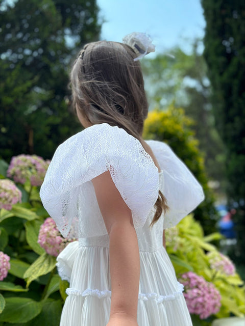 White Elegance Children's dress with soleil and lace