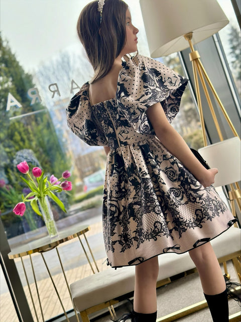 Fleur Ombre Детска рокля от сатен