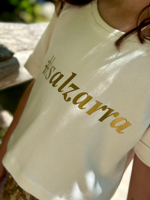 Salzarra Gold Tee – Бял топ с щампа