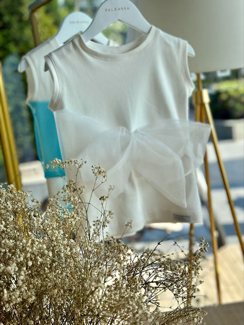 Ivory Dream Топ без ръкави с панделка