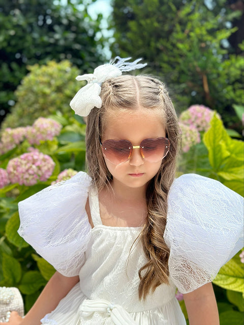 White Elegance Children's dress with soleil and lace