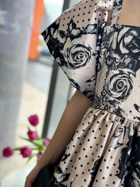 Fleur Ombre Детска рокля от сатен