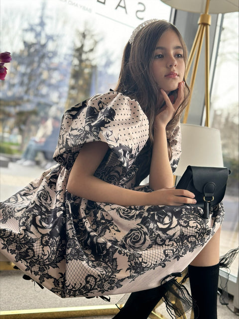 Fleur Ombre Детска рокля от сатен