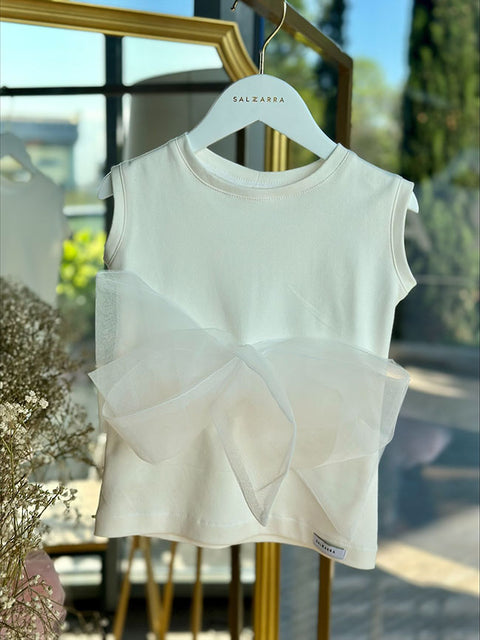 Ivory Dream Топ без ръкави с панделка