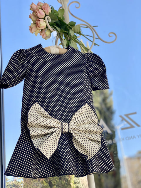 Bow Charm Dress Детска жакардова рокля с панделка