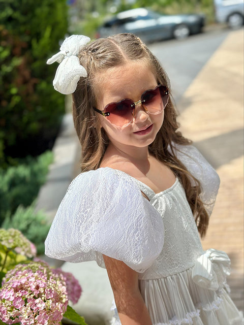 White Elegance Children's dress with soleil and lace