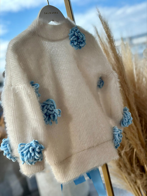 Blue Blossom Детски пуловер