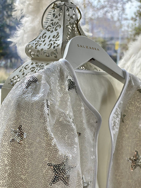 Milky Way Dream Μπολερό με πούλιες σε λευκό χρώμα