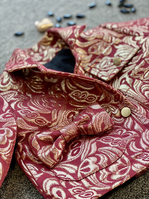 Burgundy Éclat Jacquard Jacket