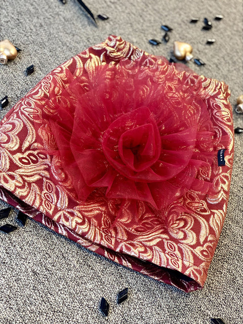 Burgundy Éclat Jacquard skirt