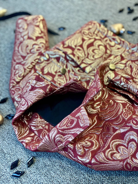 Burgundy Éclat Jacquard Jacket